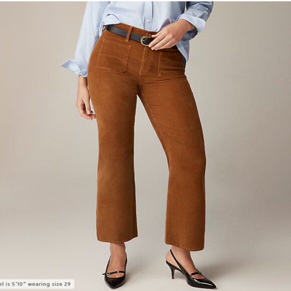 J.Crew Sailor Slim-Wide Leg Pant Stretch Corduroy in Rich Coffee 33 - NEW - Picture 2 of 14